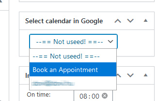 Select Google calendar