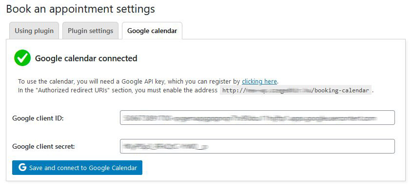 Google calendar setup